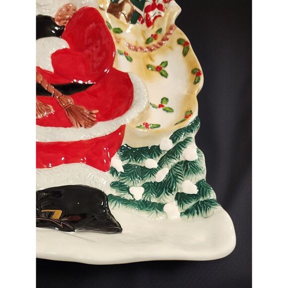 Fitz and Floyd Christmas Santa Chip and Dip Serving Platter NIB XL 17in Long - Picture 5 of 8